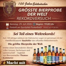Gr&ouml;&szlig;te Bierprobe der Welt & Perplex | SV Fautenbach & Bauh&ouml;fer Familienbrauerei