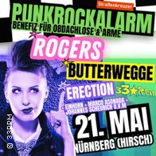 Punkrockalarm f&uuml;r Stra&szlig;enkreuzer e.V.- Punkrockbenefiz mit Rogers, Butterwegge, Erection, 33RPM