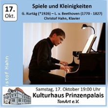 Spiele und Kleinigkeiten | Kurt&aacute;g - Beethoven Christof Hahn, Klavier | Festsaal Prinzenpalais